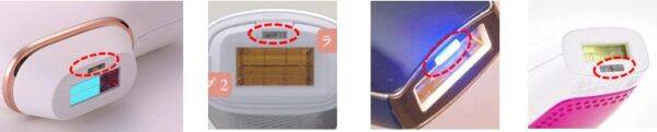 脱毛器　スキンセンサーの位置　図解
