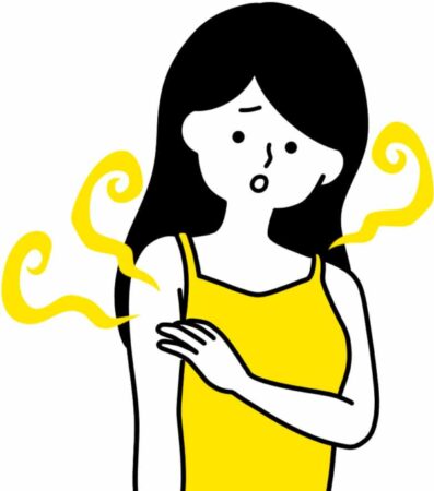 イラスト＿ワキの匂い　匂いが気になる女性