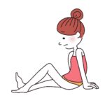 イラスト＿アンニュイな表情で座る女性